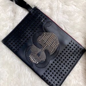 Zara bag black vegan leather with skull & snake